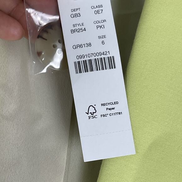 J Crew Cropped Drapey Twill Blazer Womens 6 Light Kiwi Stretch Preppy Career NEW - Picture 6 of 16